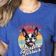 Retro Life Is Better With Boston Terrier Mom Dog Lover Women's Heather T-Shirt Heather True Royal