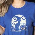 Scary Halloween Cat Costume Retro Cat Moon For Men Women Kids Women's Heather T-Shirt Heather True Royal