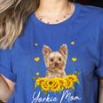 Sunflower Yorkie Mom Dog Lover Women's Heather T-Shirt Heather True Royal
