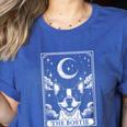 Tarot Card Vintage Crescent Moon Boston Terrier Dog Mom Women's Heather T-Shirt Heather True Royal