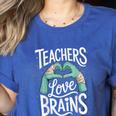 Teacher Halloween Shirt Women Men Teachers Love Brains Women&#x27;s Heather T-Shirt Heather True Royal