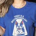 Today Is A Boston Terrier Day Cute Dog Lover Cartoon Women's Heather T-Shirt Heather True Royal