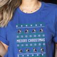 Ugly Sweater Boston Terrier Dog Christmas Dog Lover Xmas Men Women Kids Women's Heather T-Shirt Heather True Royal