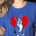 Valentine's Day Boston Terrier Lover Women's Heather T-Shirt Heather True Royal