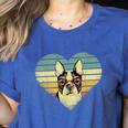 Vintage American Boston Terrier Lovers Valentine's Day Women's Heather T-Shirt Heather True Royal