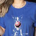 Vintage Boston Terrier Blowing Bubble Gum American Gentleman Women's Heather T-Shirt Heather True Royal