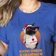 Vintage Boston Terrier Grandma Wear Sunglasses Dog Lover Men Women Girls Kids Women's Heather T-Shirt Heather True Royal