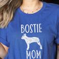 Vintage Boston Terrier Mom Dog Owner Bostie Mother Women's Heather T-Shirt Heather True Royal