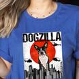Vintage Japanese Dogzilla Boston Terrier Women's Heather T-Shirt Heather True Royal