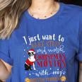 Watch Christmas Movies With My Boston Terrier Bostie Women's Heather T-Shirt Heather True Royal