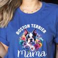 Watercolor Floral Boston Terrier Mama Dog Lover Mother's Day For Men Women Girls Kids Women's Heather T-Shirt Heather True Royal