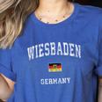 Wiesbaden Germany Vintage Athletic Sports Women's Heather T-Shirt Heather True Royal