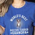 World's Best Boston Terrier Grandpa Dog Grandfather For Men Women Girls Kids Women's Heather T-Shirt Heather True Royal
