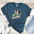 Ballaholic Boston Terrier Dog Chasing Bostie Ball Women's Heather T-Shirt Heather Deep Teal