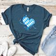 Bavarian Flag As Heart Blue Diamond Bavaria Women's Heather T-Shirt Heather Deep Teal