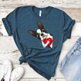 Boston Terrier Bostie Dog Kids Women Girls Women's Heather T-Shirt Heather Deep Teal