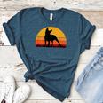 Boston Terrier Bostie Sunset Retro Dog Pet Mom Dad Women's Heather T-Shirt Heather Deep Teal