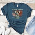 Boston Terrier Dad Dog Lovers American Flag 4th Of July For Women Men Women's Heather T-Shirt Heather Deep Teal