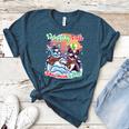 Boston Terrier Dog Christmas Snowman Winter Snow Women's Heather T-Shirt Heather Deep Teal