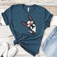 Boston Terrier Dog From Side Boston Bull Women's Heather T-Shirt Heather Deep Teal