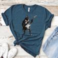 Boston Terrier Guitar Women's Heather T-Shirt Heather Deep Teal
