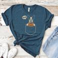 Boston Terrier Halloween Cute Bostie Dog Pocket Boo Women's Heather T-Shirt Heather Deep Teal
