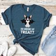 Boston Terrier Halloween Shirt Did Someone Say Treat Women's Heather T-Shirt Heather Deep Teal