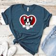 Boston Terrier Heart Cute Puppy Lover Or Dog Owner Women's Heather T-Shirt Heather Deep Teal