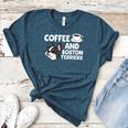Boston Terrier Lover Coffee And Boston Terriers Women's Heather T-Shirt Heather Deep Teal