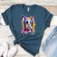 Boston Terrier Lover Pop Art Color Boston Terrier Dog For Men Women Girls Kids Women's Heather T-Shirt Heather Deep Teal