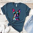 Boston Terrier Lovers Pop Art Boston Terrier Women's Heather T-Shirt Heather Deep Teal