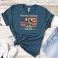 Boston Terrier Mom Dog Lovers American Flag 4th Of July Women's Heather T-Shirt Heather Deep Teal