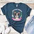 Boston Terrier Mom Mother's Day Women's Heather T-Shirt Heather Deep Teal