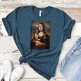 Boston Terrier Mona Lisa Painting Art Dog Mom Dad For Men Women Kids Women's Heather T-Shirt Heather Deep Teal