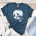 Boston Terrier And Moon Halloween Costume Dog Lover Women's Heather T-Shirt Heather Deep Teal