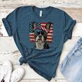 Boston Terrier Patriotic 4th Of July USA American Flag Women's Heather T-Shirt Heather Deep Teal