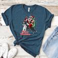 Boston Terrier Santa Claus Hat Merry Christmas Dog X-Mas Women's Heather T-Shirt Heather Deep Teal