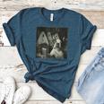 Boston Terrier Selfie With Ghosts Halloween Dog Lover Women's Heather T-Shirt Heather Deep Teal