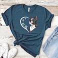 Boston Terrier Shirts For Women Girls Kids Heart Cute Women's Heather T-Shirt Heather Deep Teal