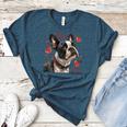 Boston Terrier Is My Valentine Cute Pet Dog Owner Valentine Women's Heather T-Shirt Heather Deep Teal