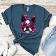 Boston Terrier Valentines Day Shirt Heart Dog Lover Women's Heather T-Shirt Heather Deep Teal