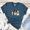 Cute Halloween Boston Terrier Dogs Witch Hat Ghost Dog For Men Women Kids Women's Heather T-Shirt Heather Deep Teal