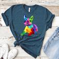 Dog Lover Boston Terrier Dog Colorful Boston Terrier Men Women Kids Women's Heather T-Shirt Heather Deep Teal