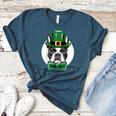 Green Boston Terrier Shamrock St Patricks Day Boston Terrier Women's Heather T-Shirt Heather Deep Teal