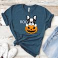 The Halloween Boston Terrier Women's Heather T-Shirt Heather Deep Teal