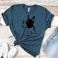 I Love My Boston Terrier Dog With Heart Women's Heather T-Shirt Heather Deep Teal