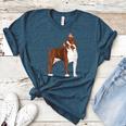 Red Boston Terrier Dog Women's Heather T-Shirt Heather Deep Teal