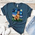 Red Heeler Starry Night Cattle Dog Colorful Art By Aja For Men Women Girls Kids Women's Heather T-Shirt Heather Deep Teal