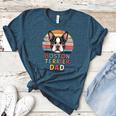 Retro Boston Terrier Dad Women's Heather T-Shirt Heather Deep Teal