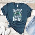 Teacher Halloween Shirt Women Men Teachers Love Brains Women&#x27;s Heather T-Shirt Heather Deep Teal